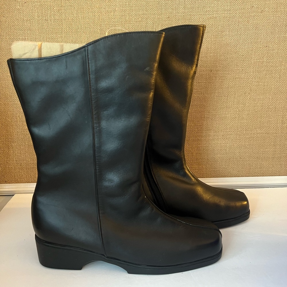 Peerage Simone Wide Width Leather Black Boot Size… - image 2